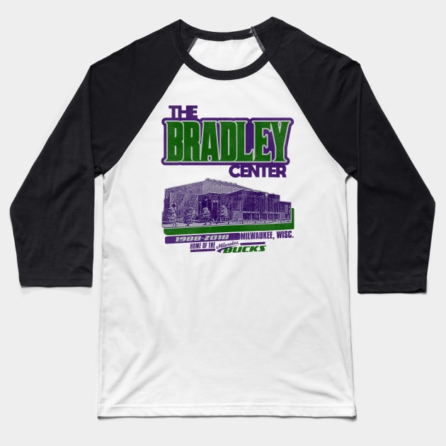 Defunct The Bradley Center Basketball Stadium Baseball T-Shirt by Defunctland